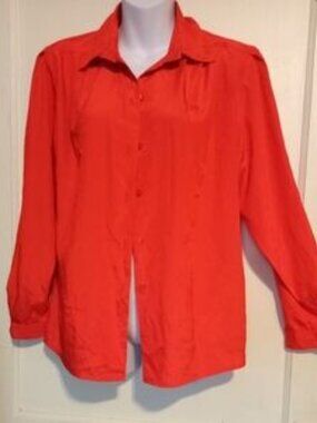 David Matthew Red Buttoned Blouse